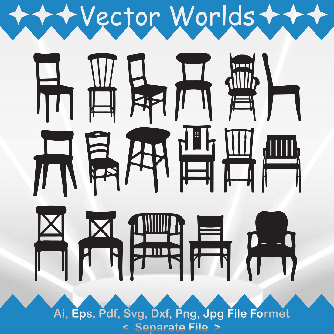 Wood Chair SVG Vector Design preview image.