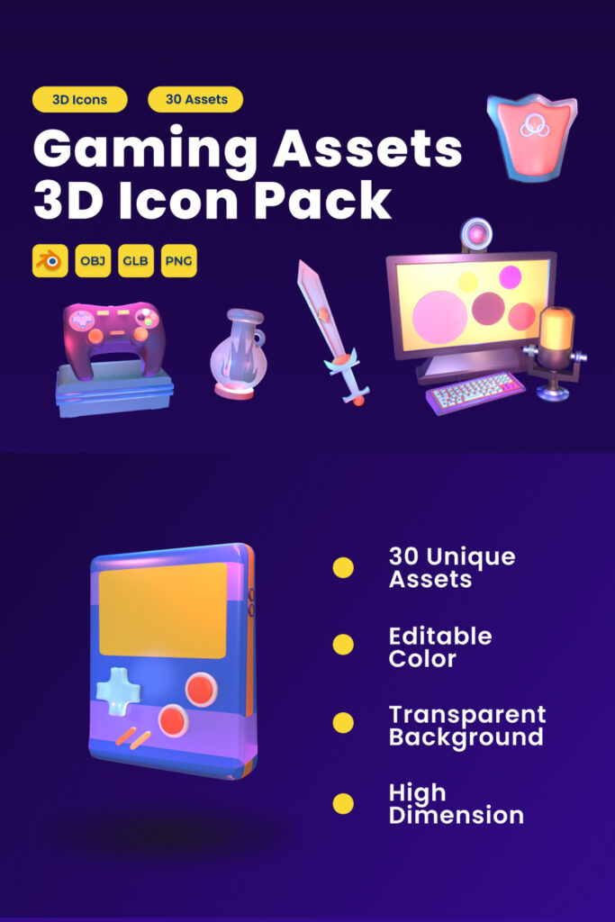 Gaming Asset 3D Icon Pack Vol 5 - MasterBundles