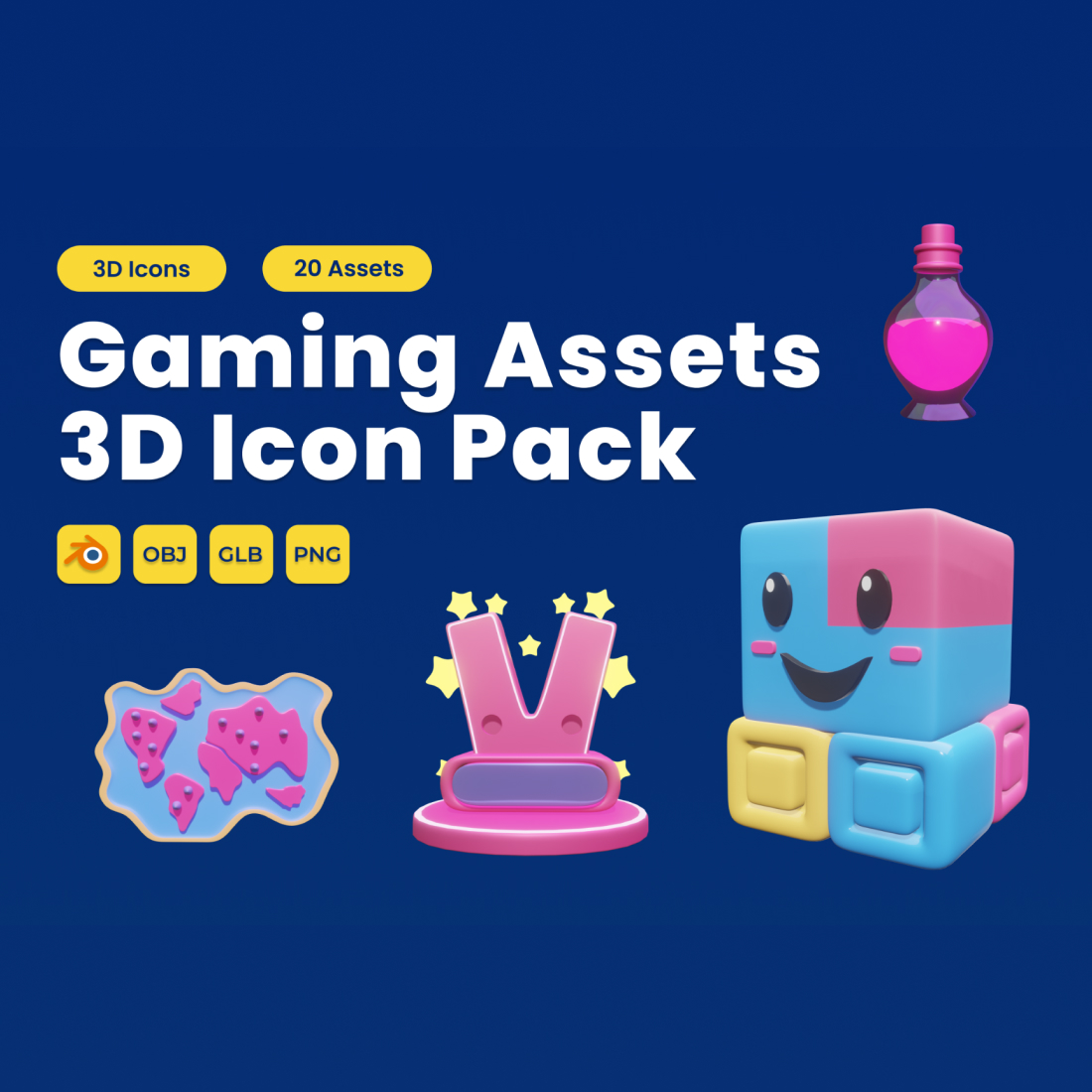 Gaming Asset 3D Icon Pack Vol 2 preview image.