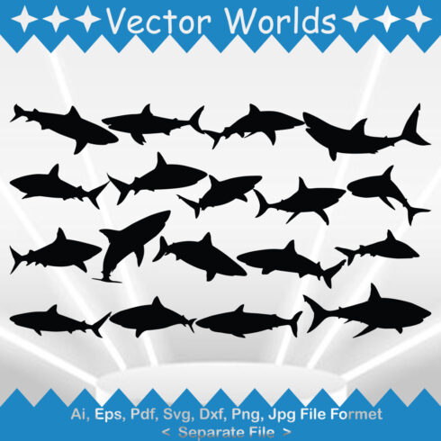 Shark SVG Vector Design cover image.