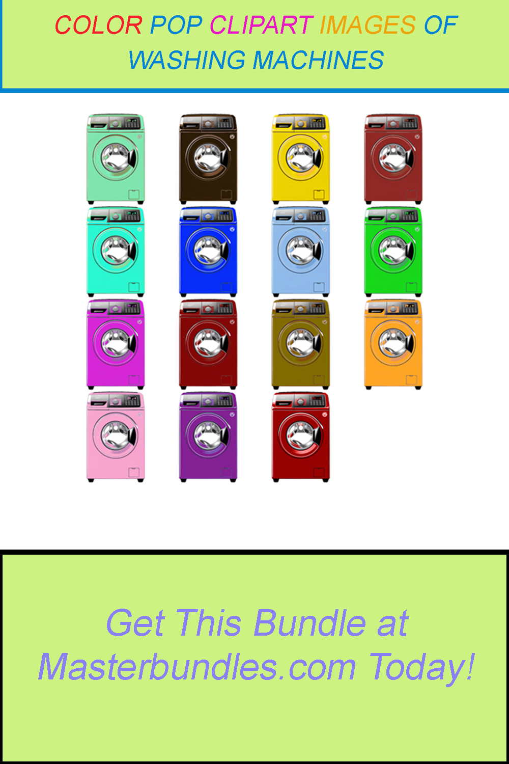 15 COLOR POP CLIPART IMAGES OF WASHING MACHINES pinterest preview image.
