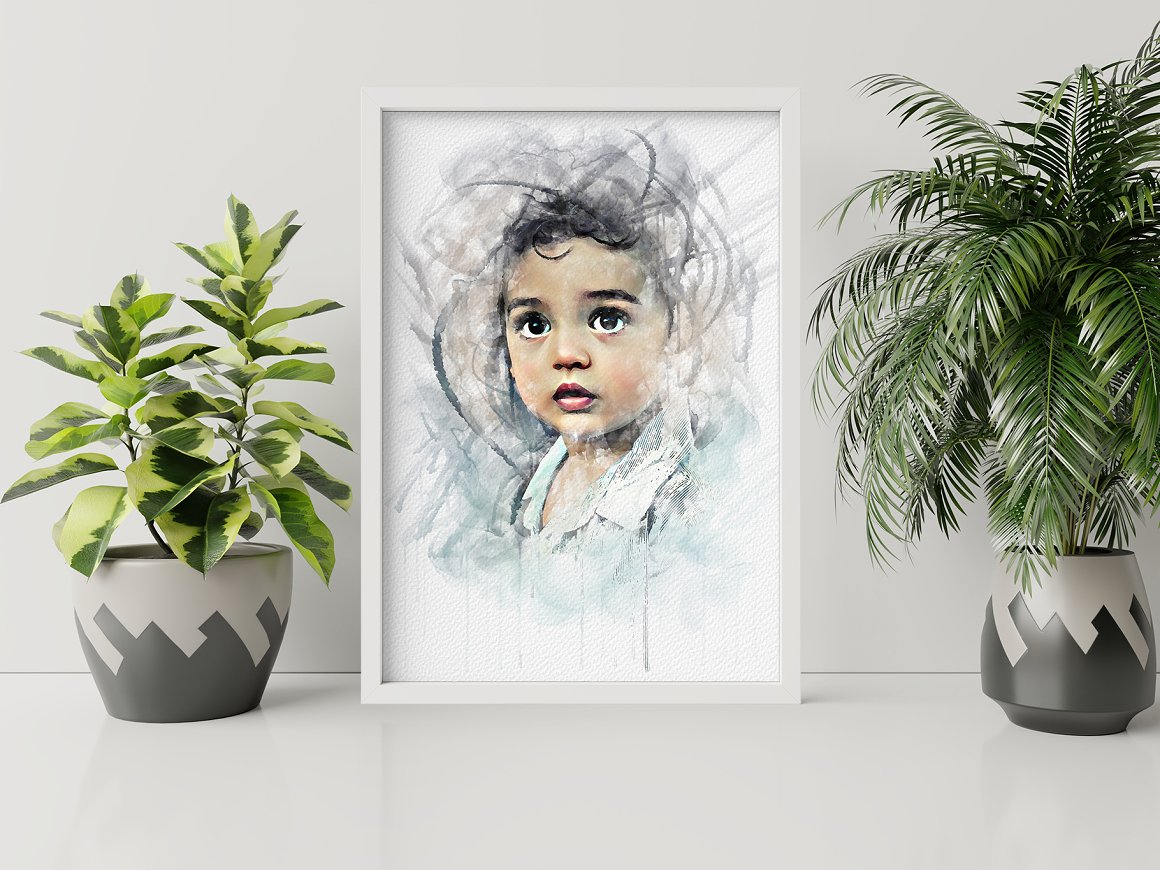 watercolor droping portrait photo effect 3 805