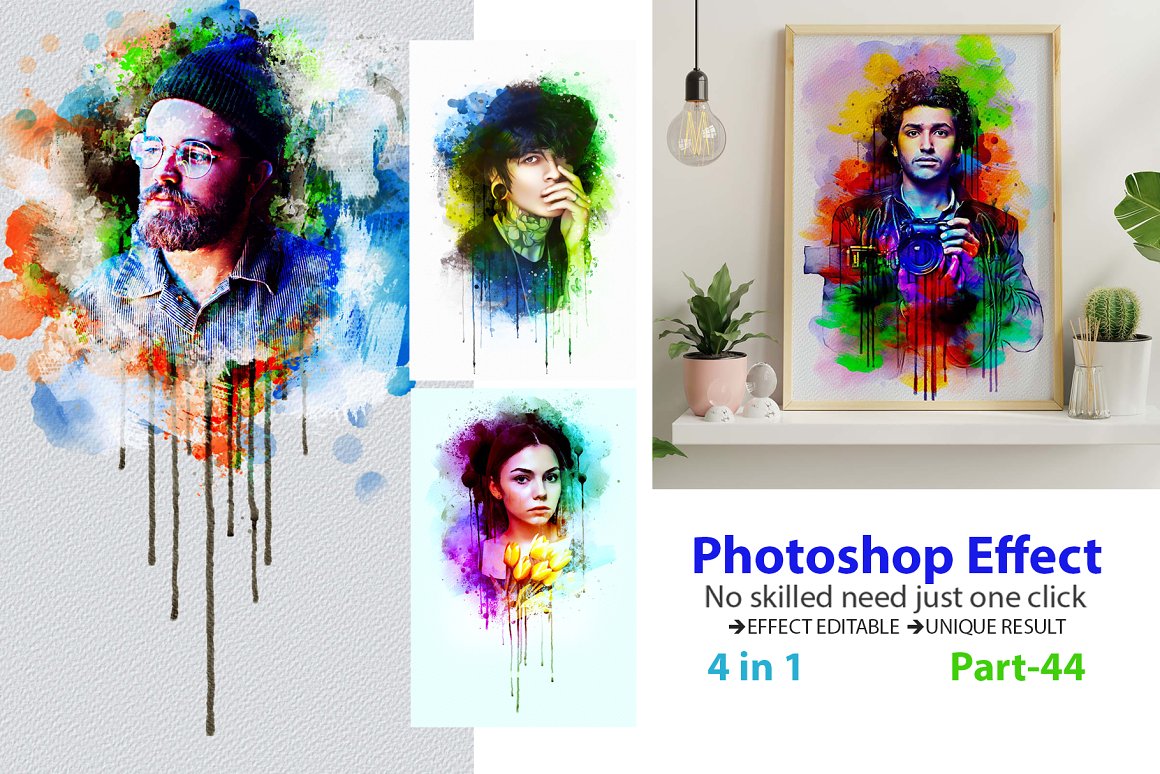 watercolor dropping photo painting effect 44 620