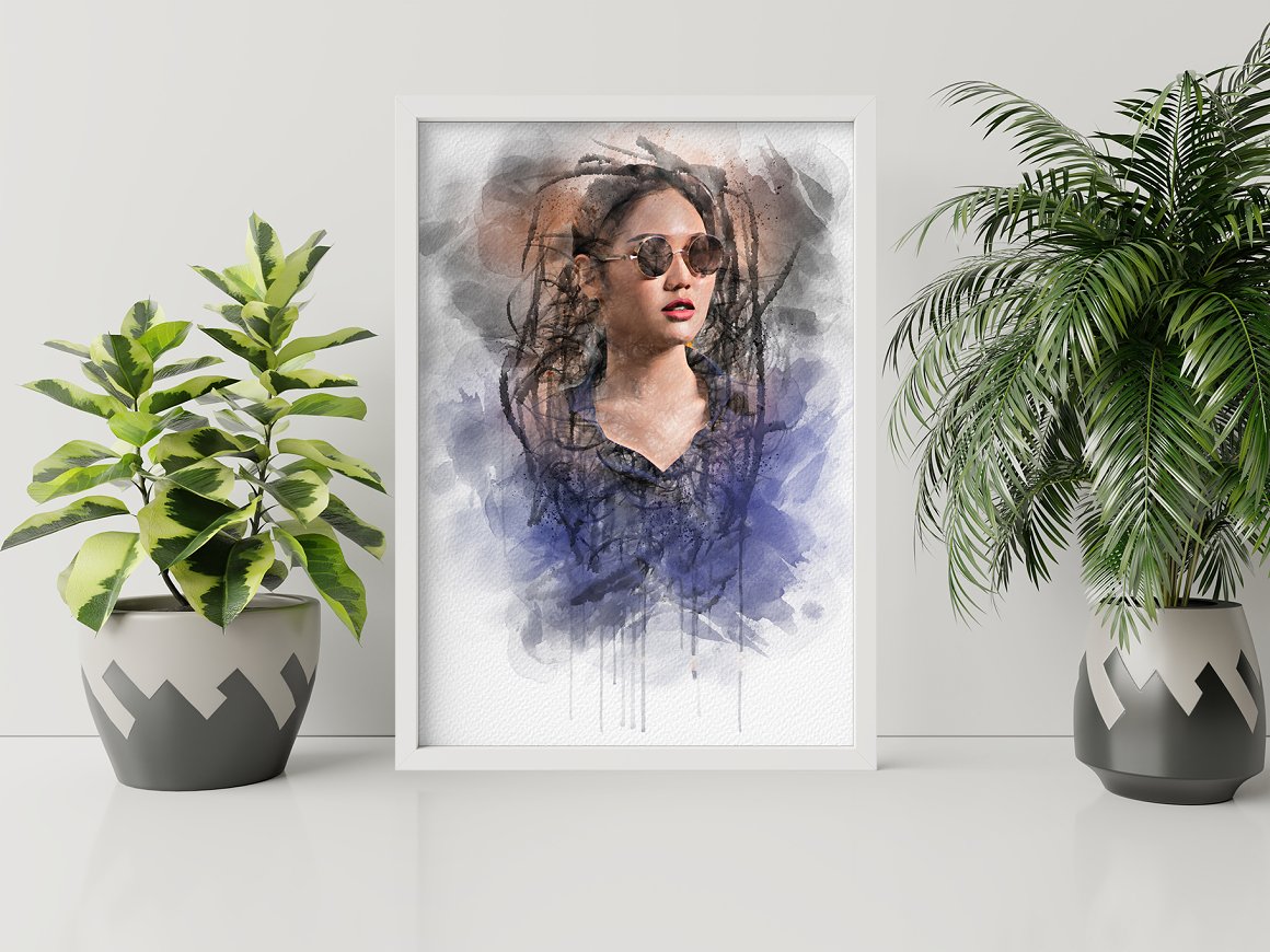 watercolor dropping portrait photo effect 9 742