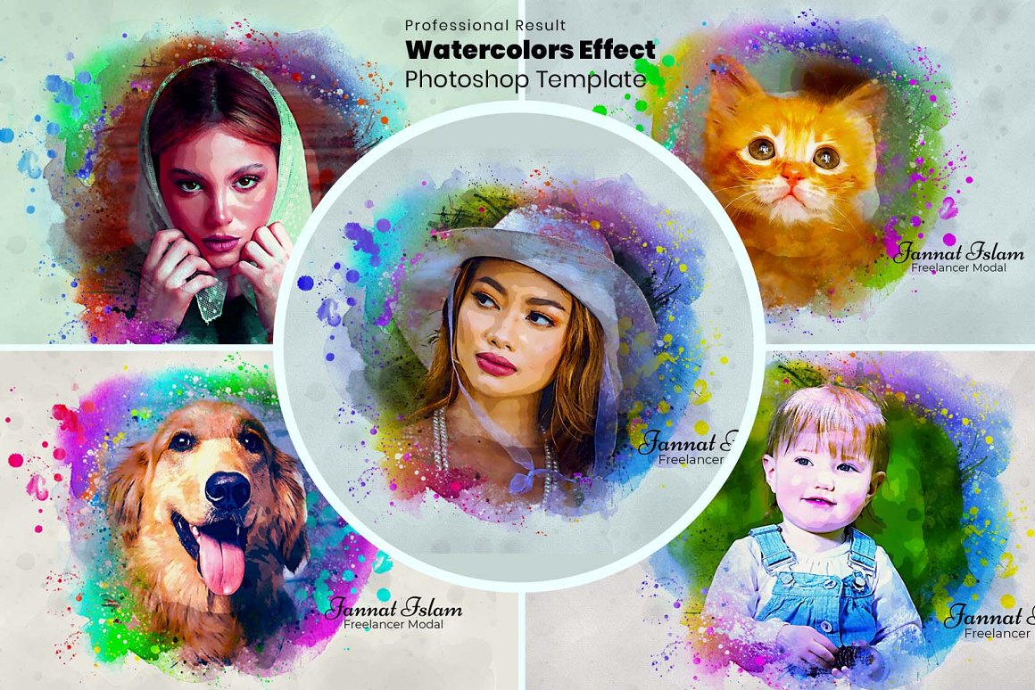 watercolor portrait art photo effect cover 255