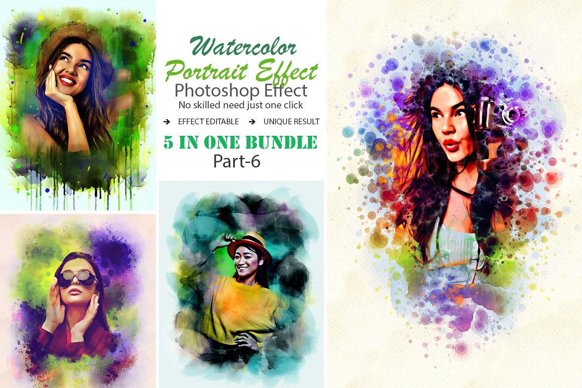 watercolor portrait effect 702