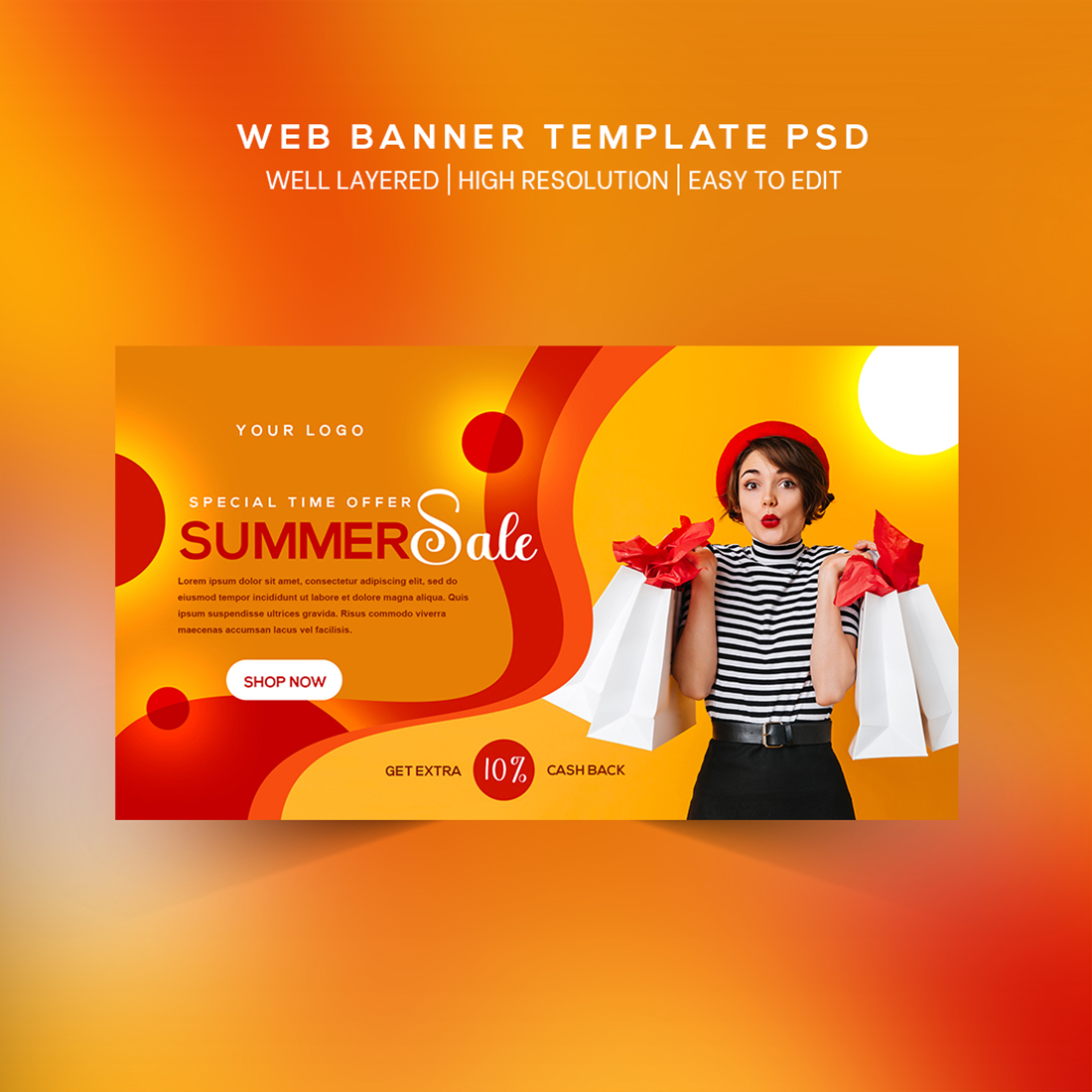 E-Commerce Sales Web Banner PSD Template cover image.