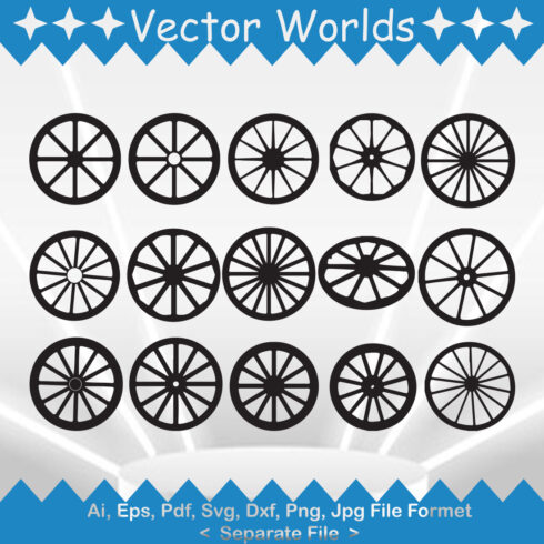 Wagon Wheel SVG Vector Design cover image.