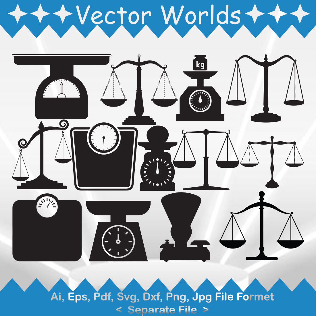 Weight Scale SVG Vector Design preview image.