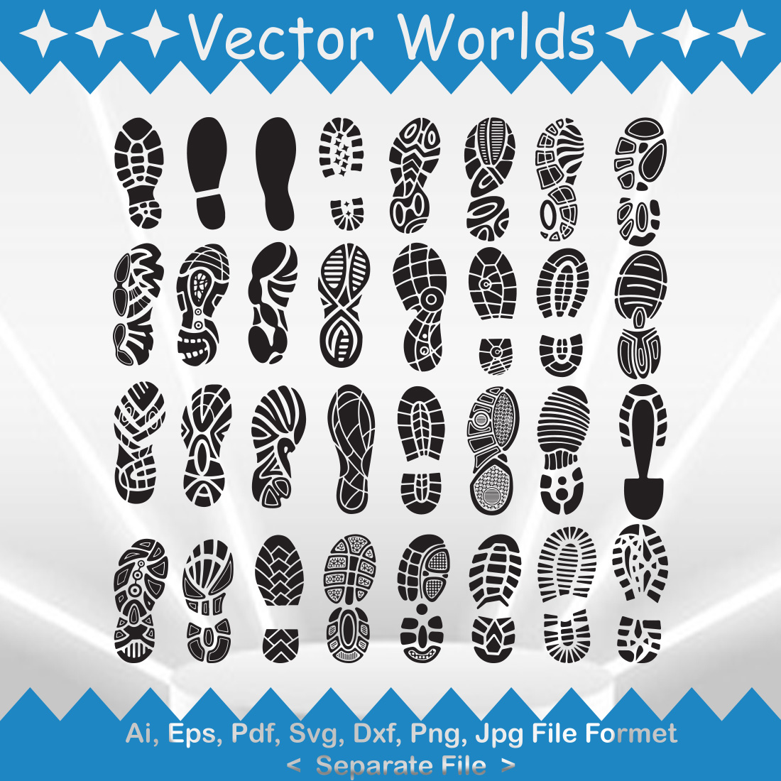 Shoe Sole SVG Vector Design cover image.