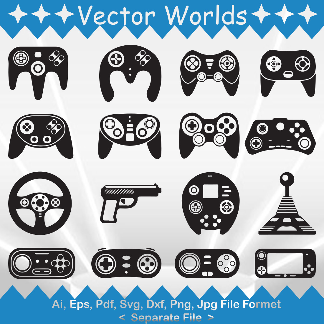 Video Games Controller SVG Vector Design cover image.