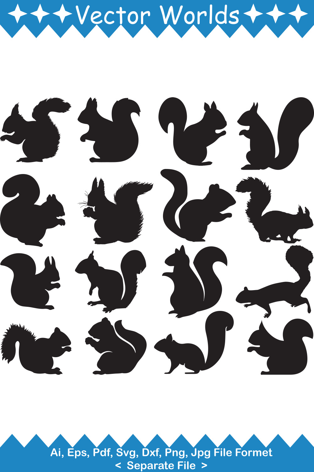 Squirrel SVG Vector Design pinterest preview image.