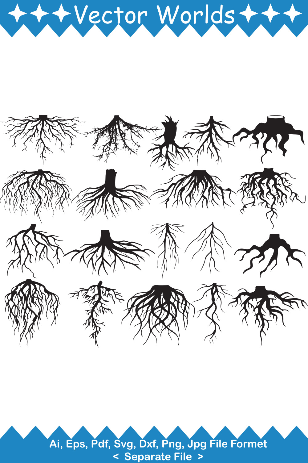 Roots SVG Vector Design pinterest preview image.