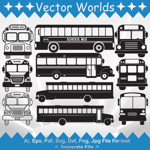 School Bus SVG Vector Design cover image.