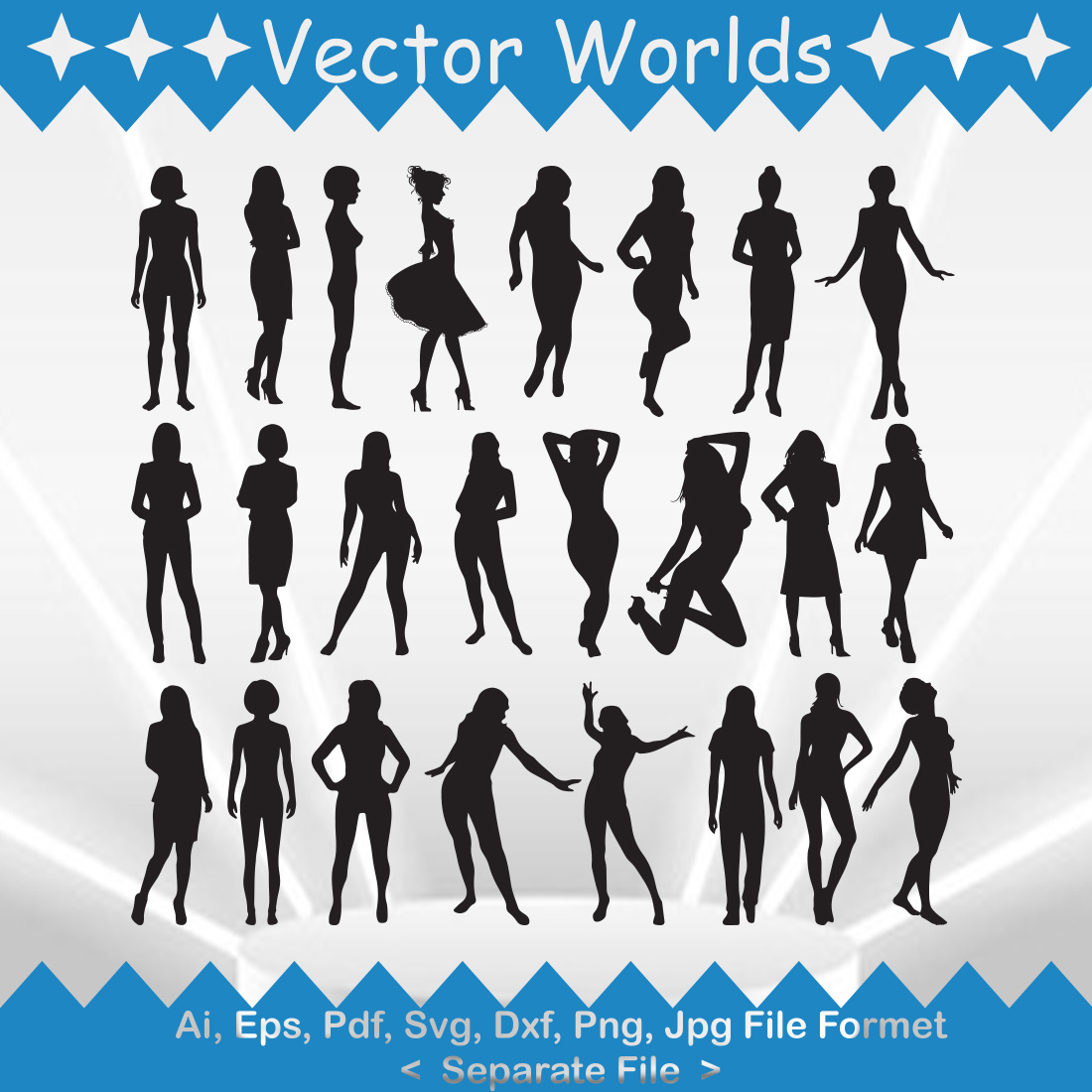 Woman SVG Vector Design preview image.