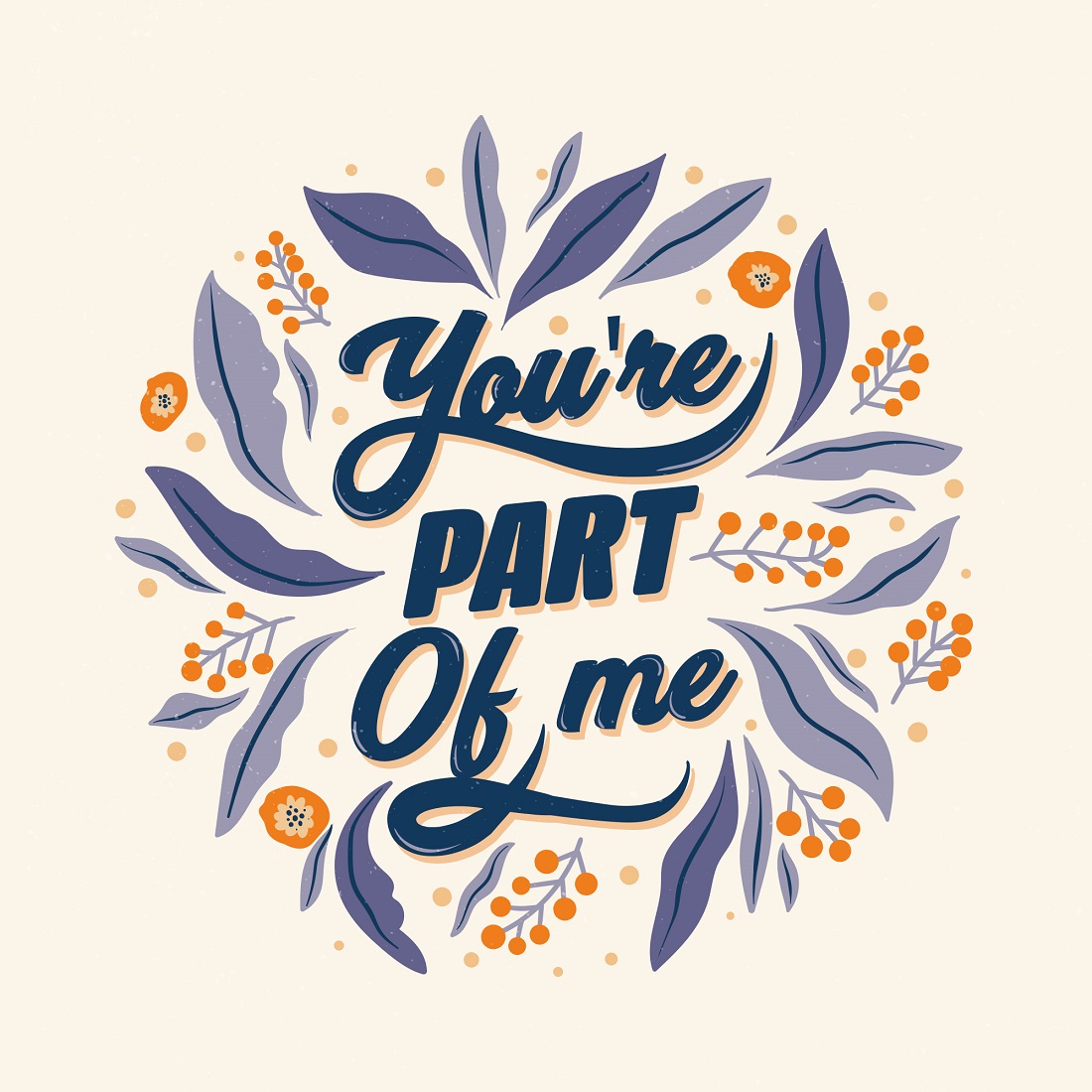 You're part OF me wedding lettering cover image.