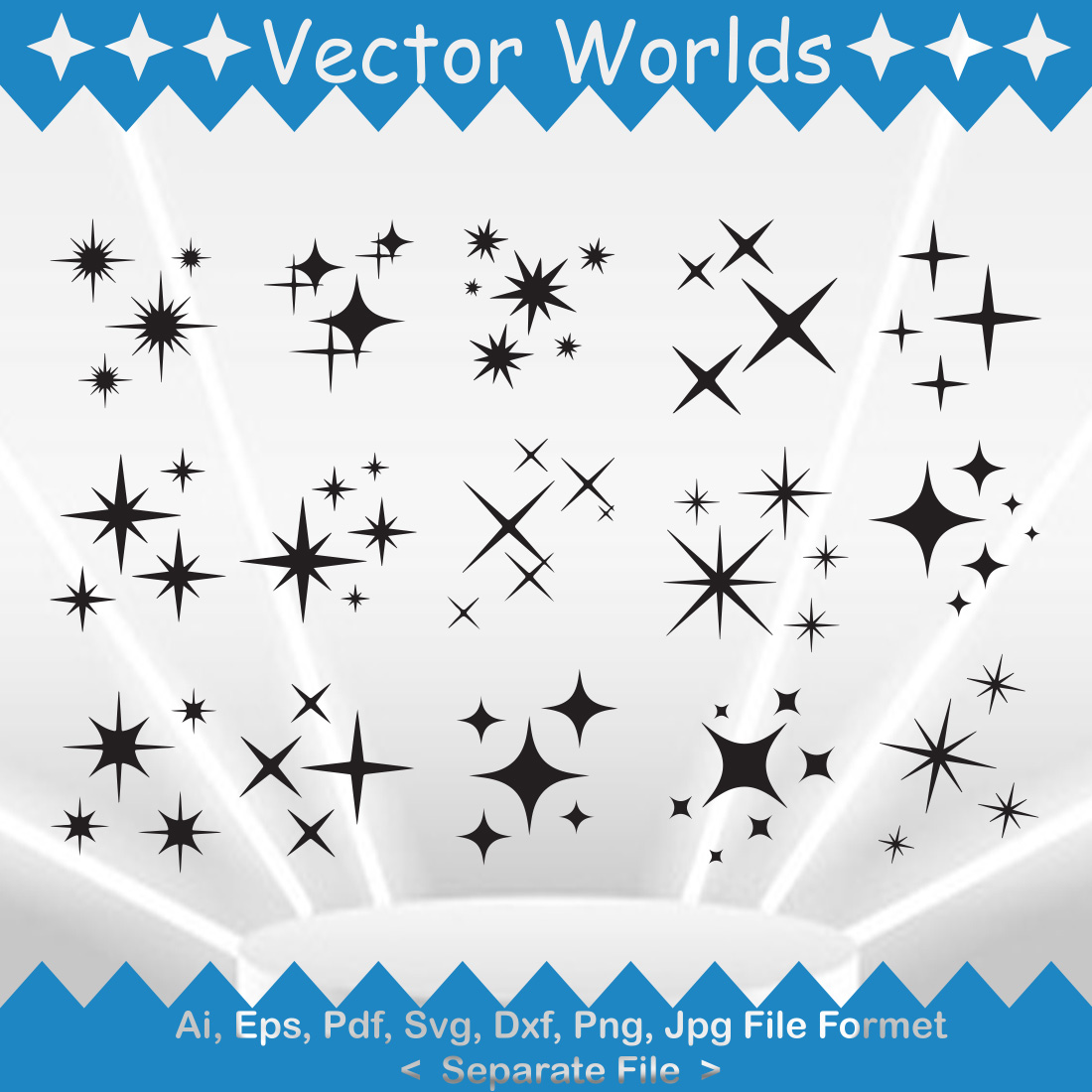 Star Sparkle SVG Vector Design preview image.