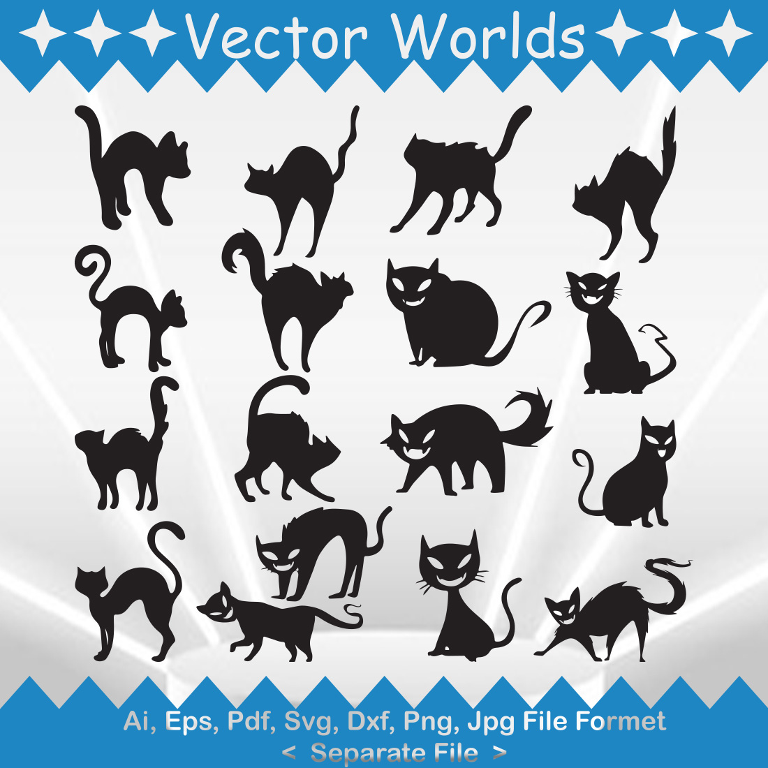 Spooky Cat SVG Vector Design preview image.