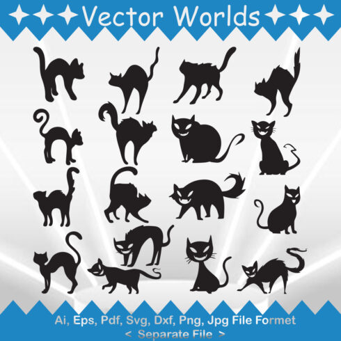 Spooky Cat SVG Vector Design cover image.