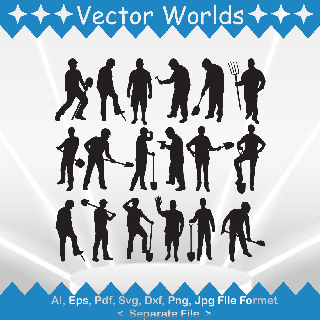 Working Man SVG Vector Design preview image.