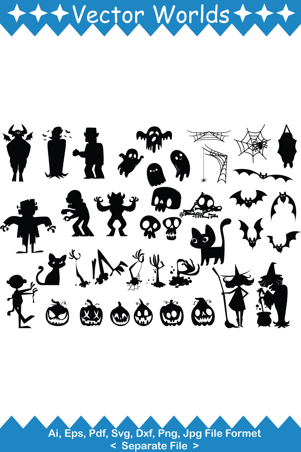 Spooky SVG Vector Design pinterest preview image.