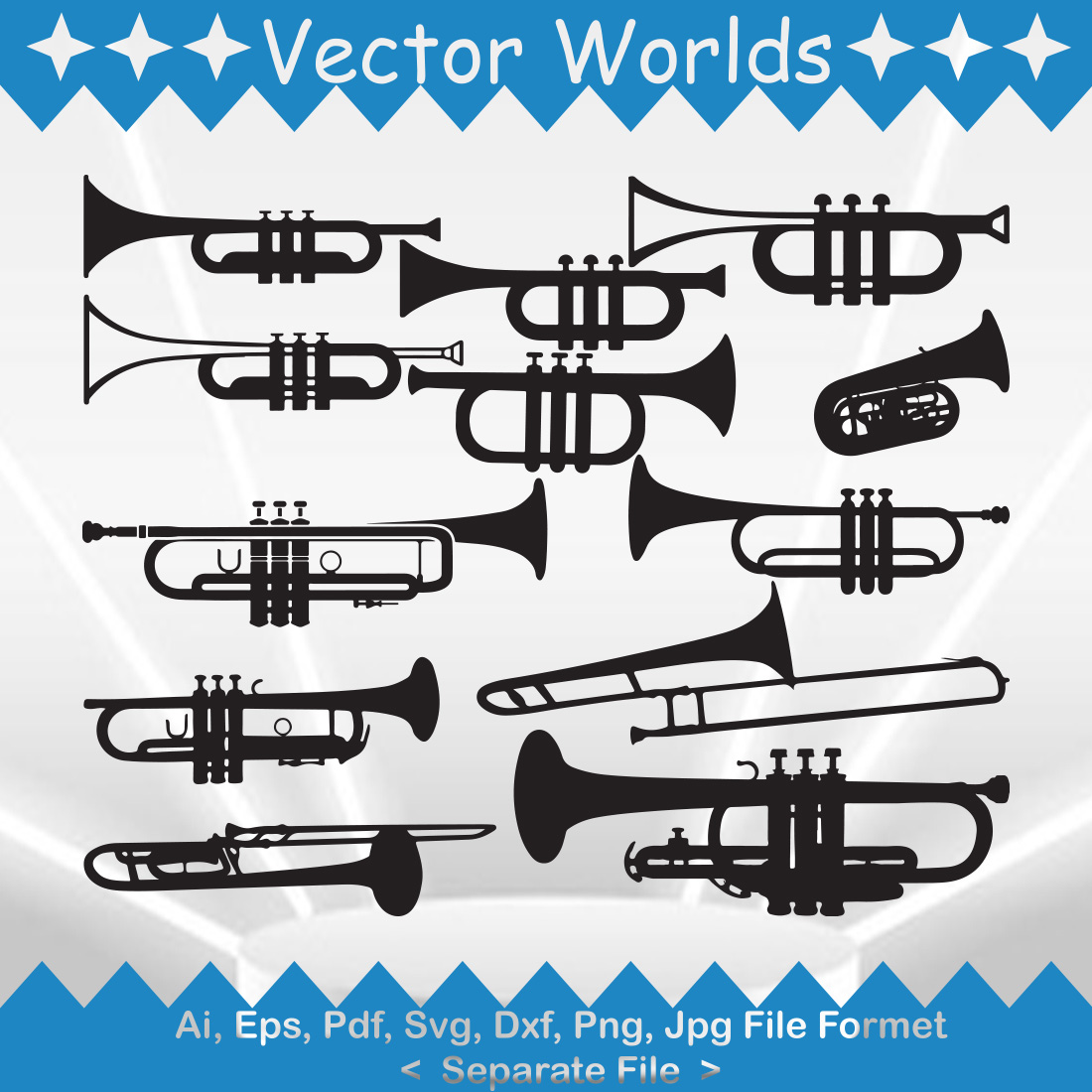 Trumpet SVG Vector Design cover image.