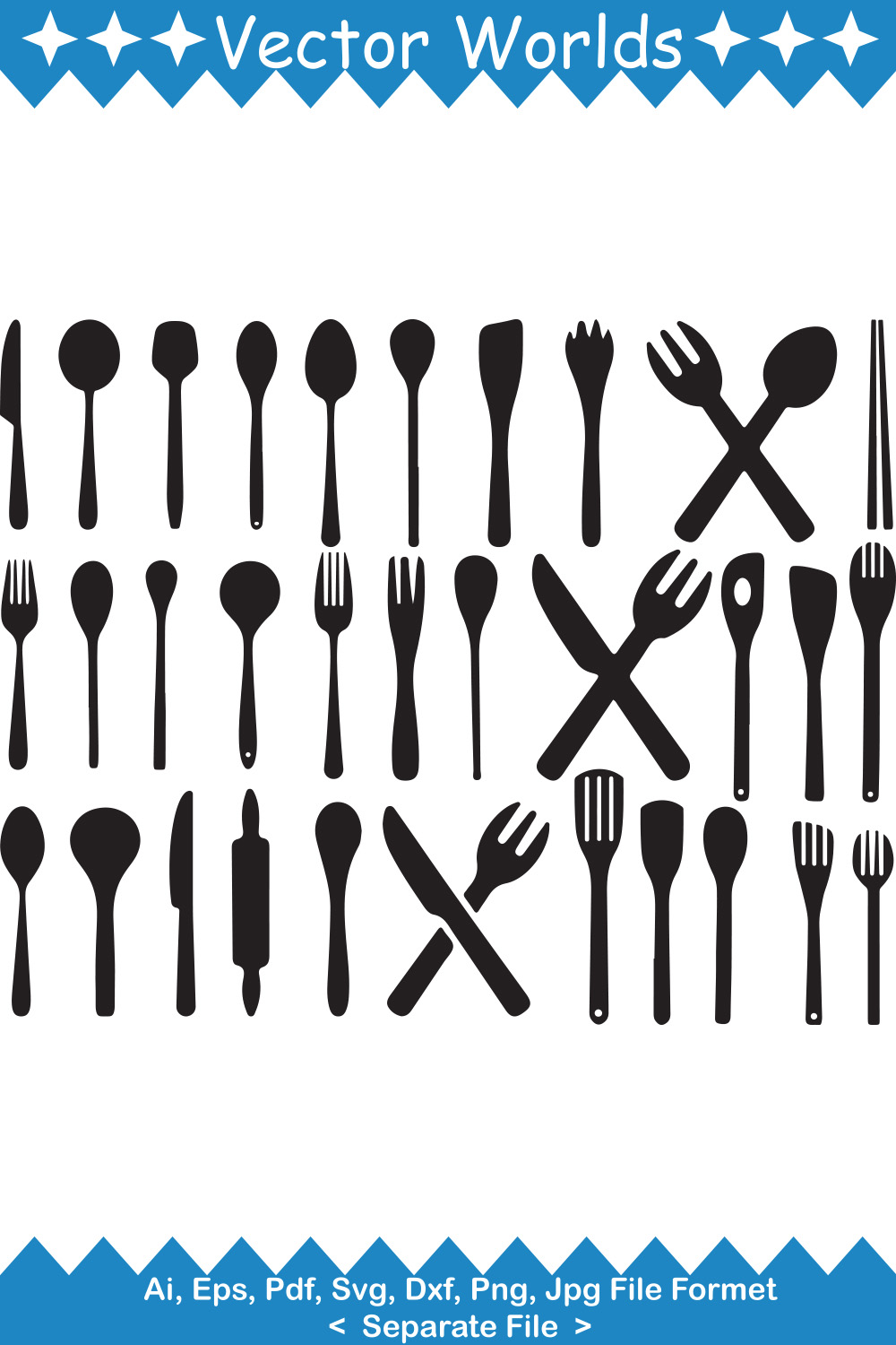 Spoon SVG Vector Design pinterest preview image.