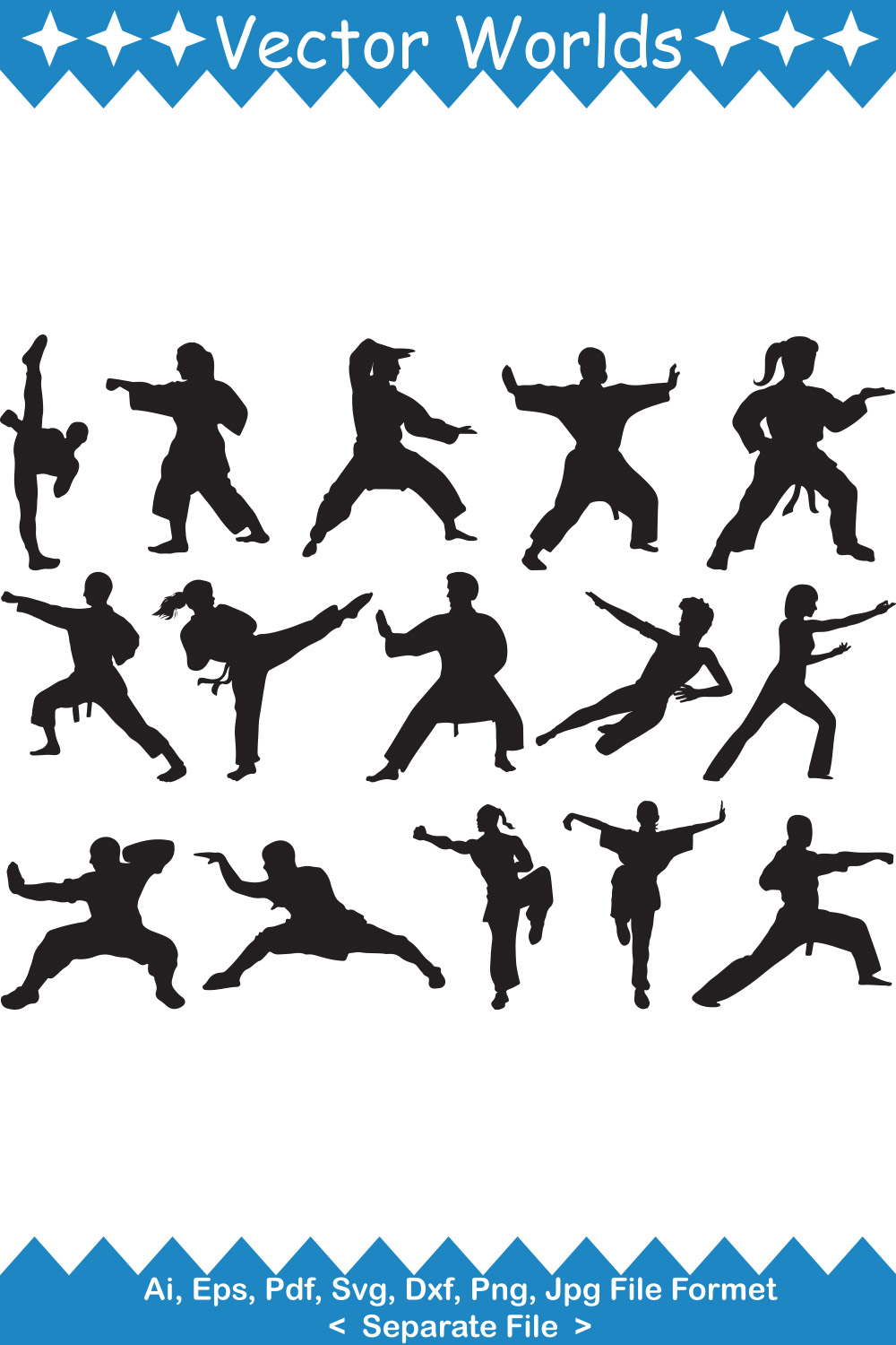 Tai Chi SVG Vector Design pinterest preview image.