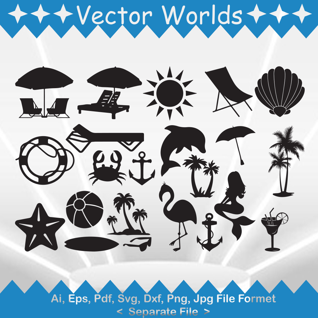 Summer SVG Vector Design preview image.