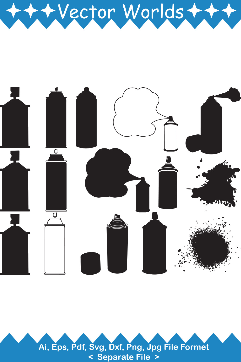 Spray Paint SVG Vector Design pinterest preview image.