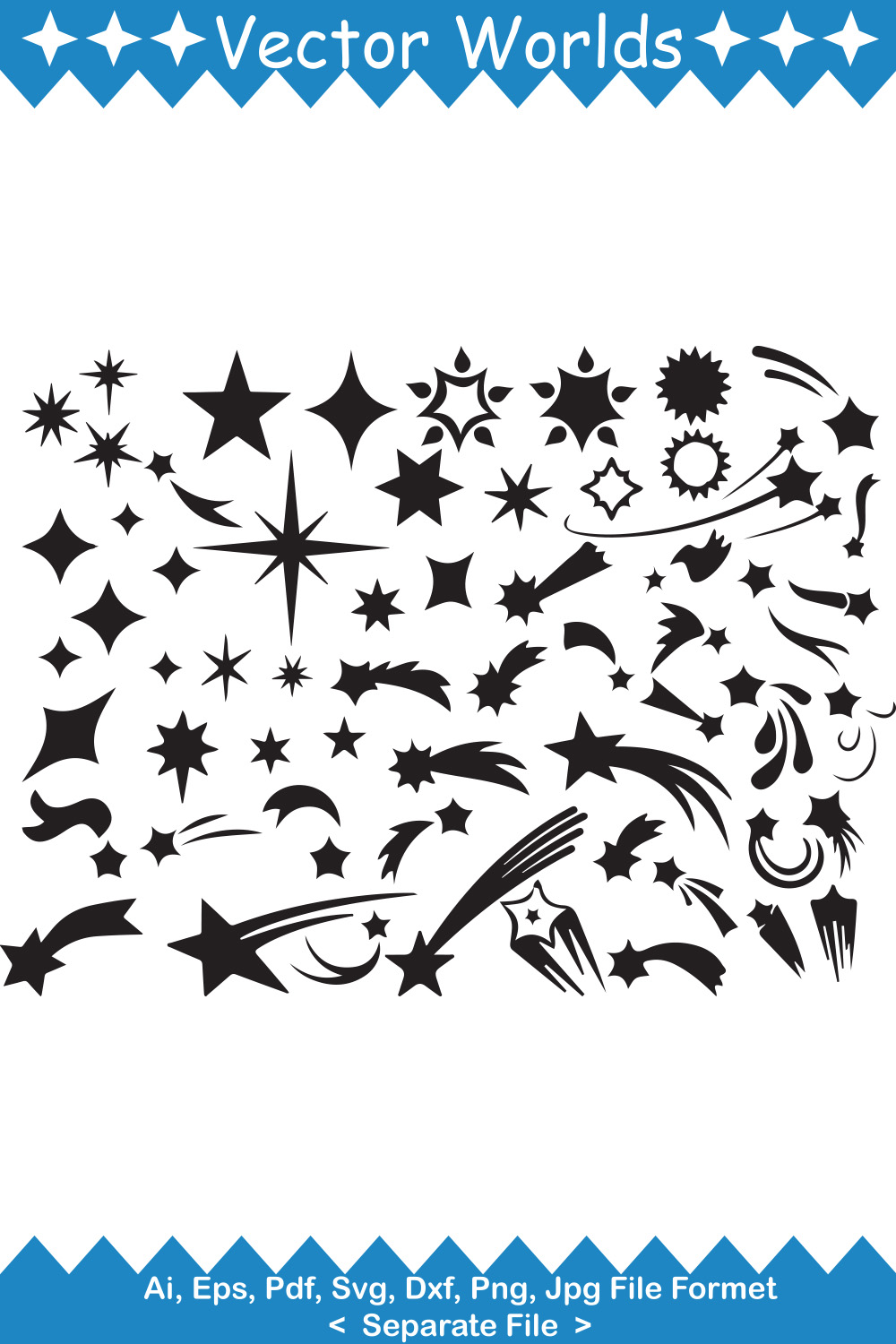 stars SVG Vector Design pinterest preview image.