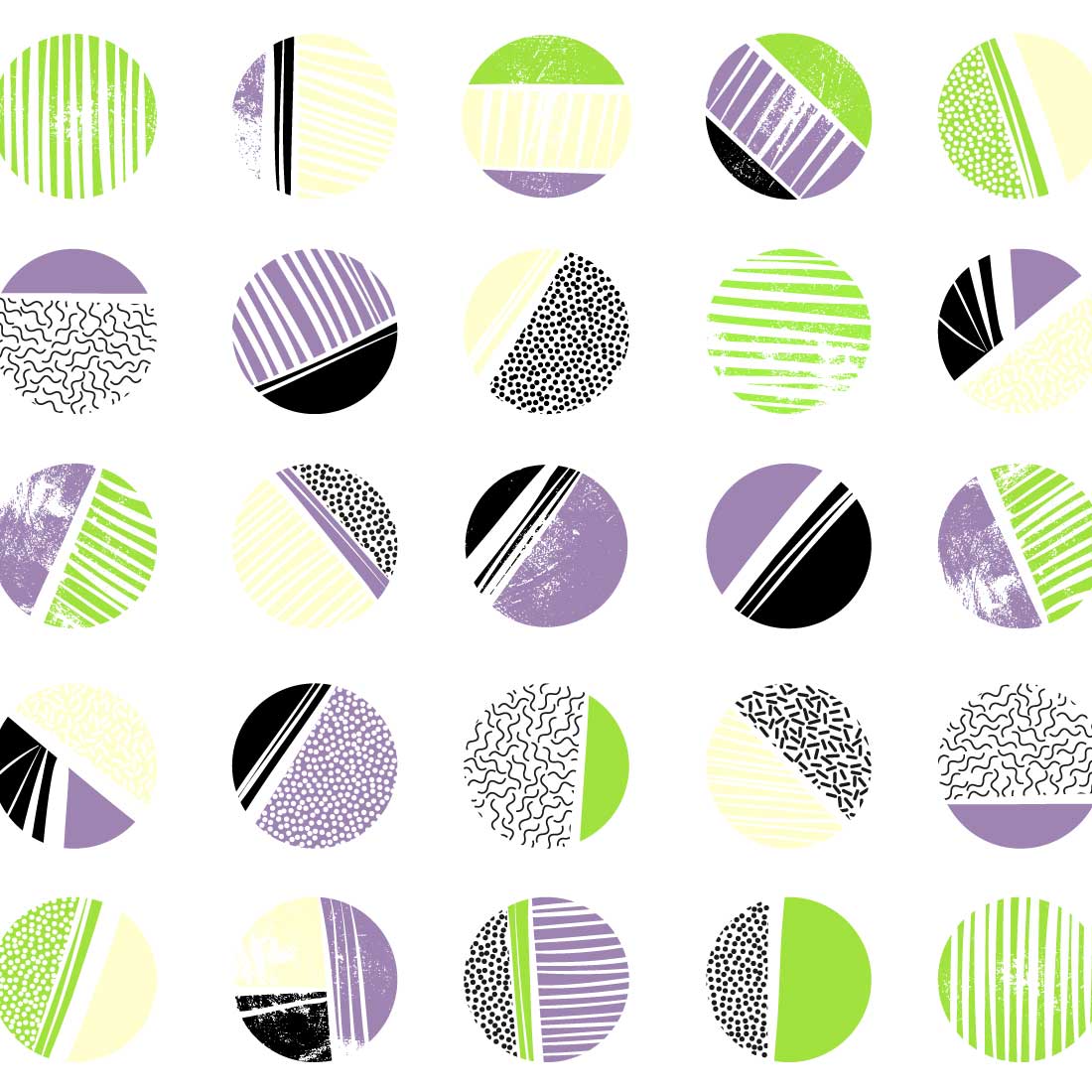 Abstract Patterns in Retro Memphis Style Design in Vector cover image.