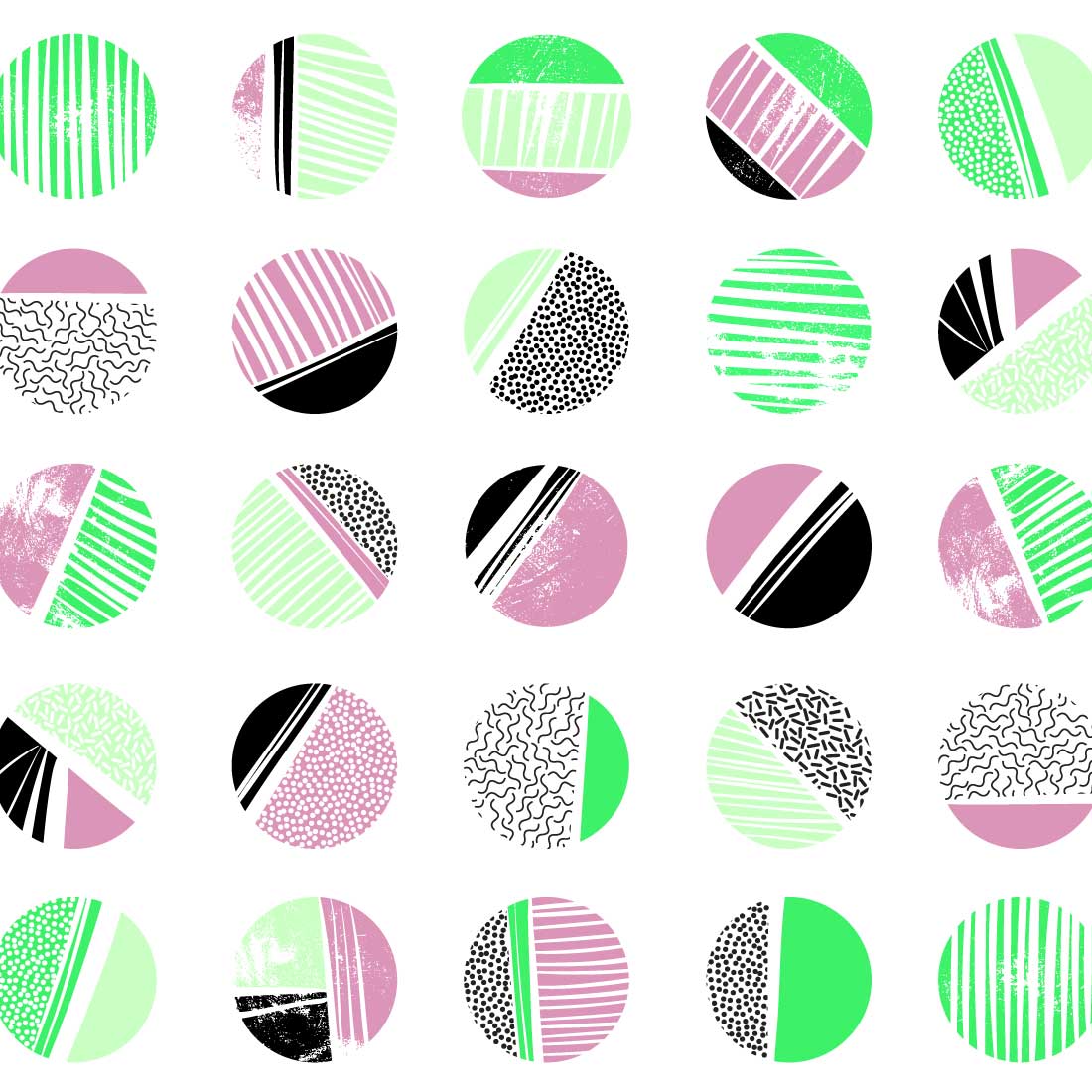 Abstract Patterns in Retro Memphis Style Design in Vector preview image.