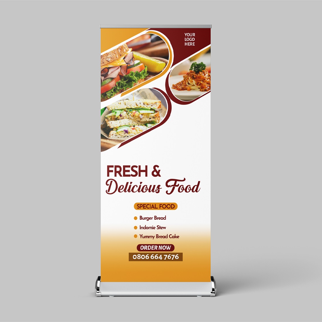 Food Restaurant Banner Template Design preview image.