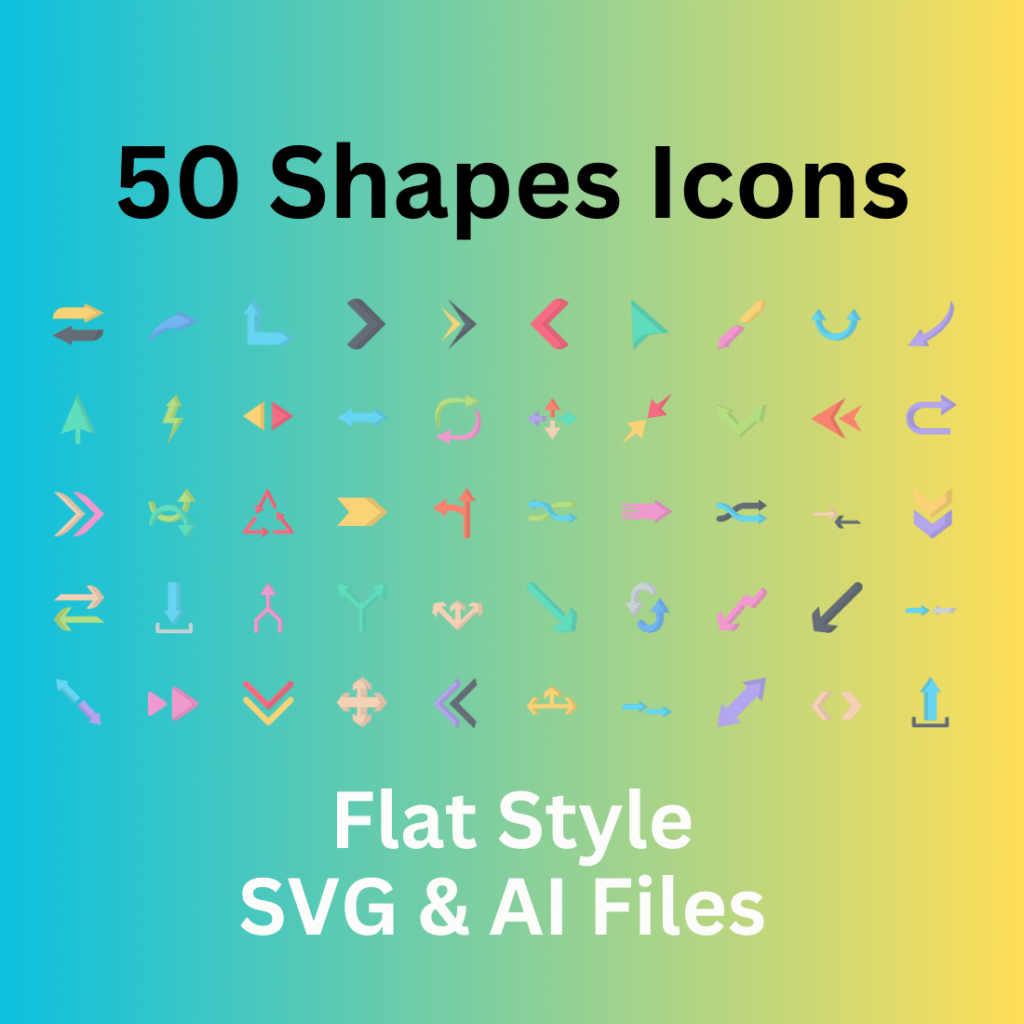 Shapes Icon Set 50 Flat Icons - SVG And AI Files - MasterBundles