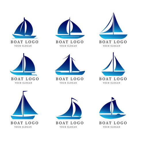 modern boat logo designs bundle cover image.