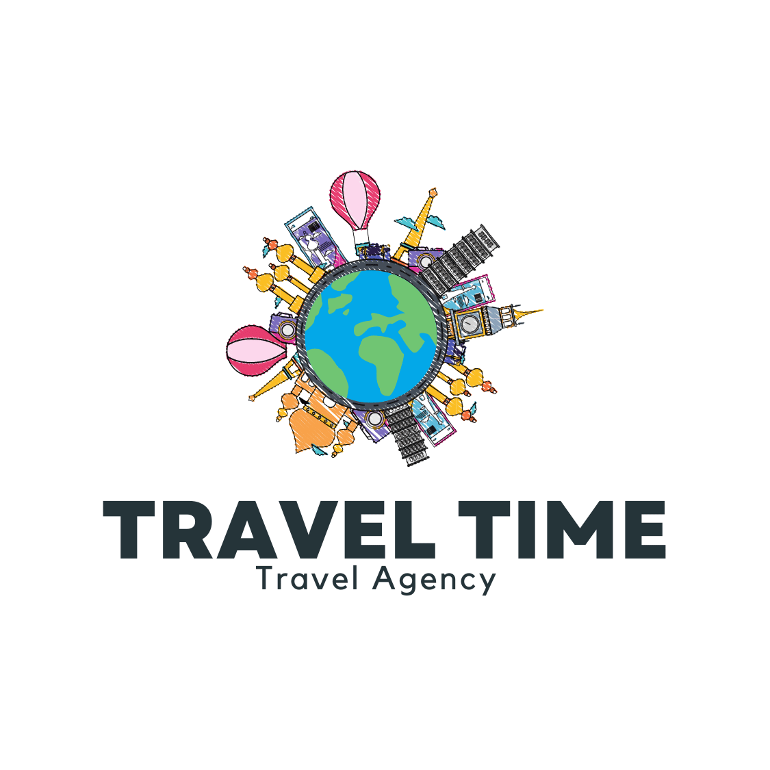 5 Travel Agency Logos Bundle preview image.