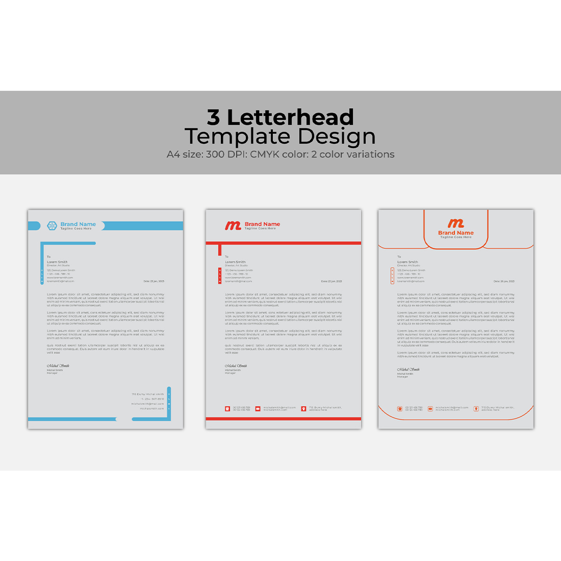 Letterhead Template Design cover image.