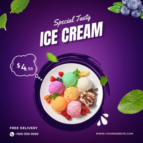 5 ICE Cream Templates cover image.