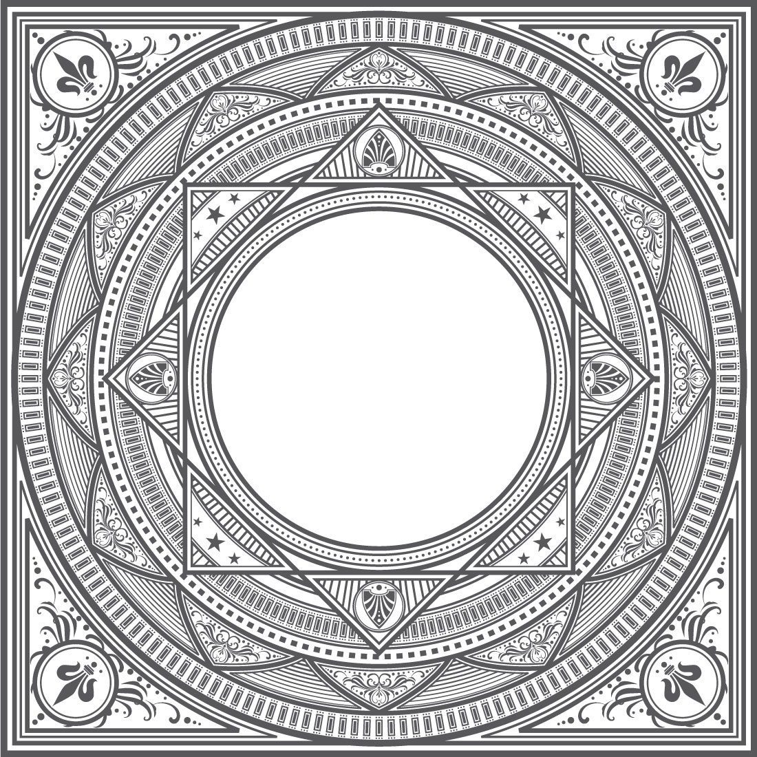 Square Ornamental Frames in Vector cover image.