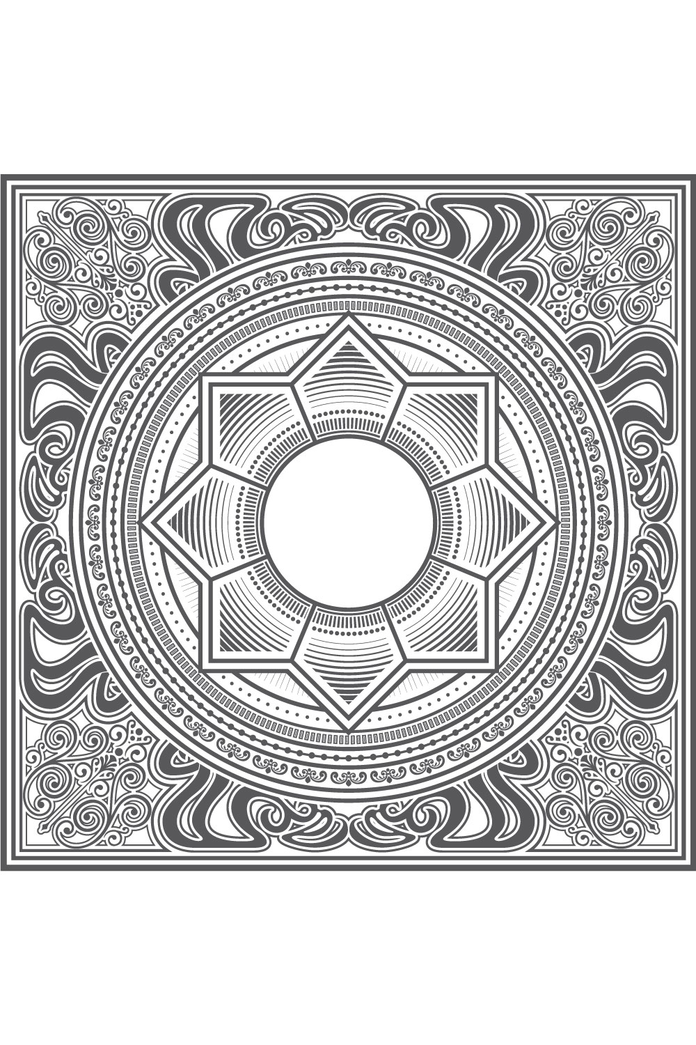 Square Ornamental Frames in Vector pinterest preview image.