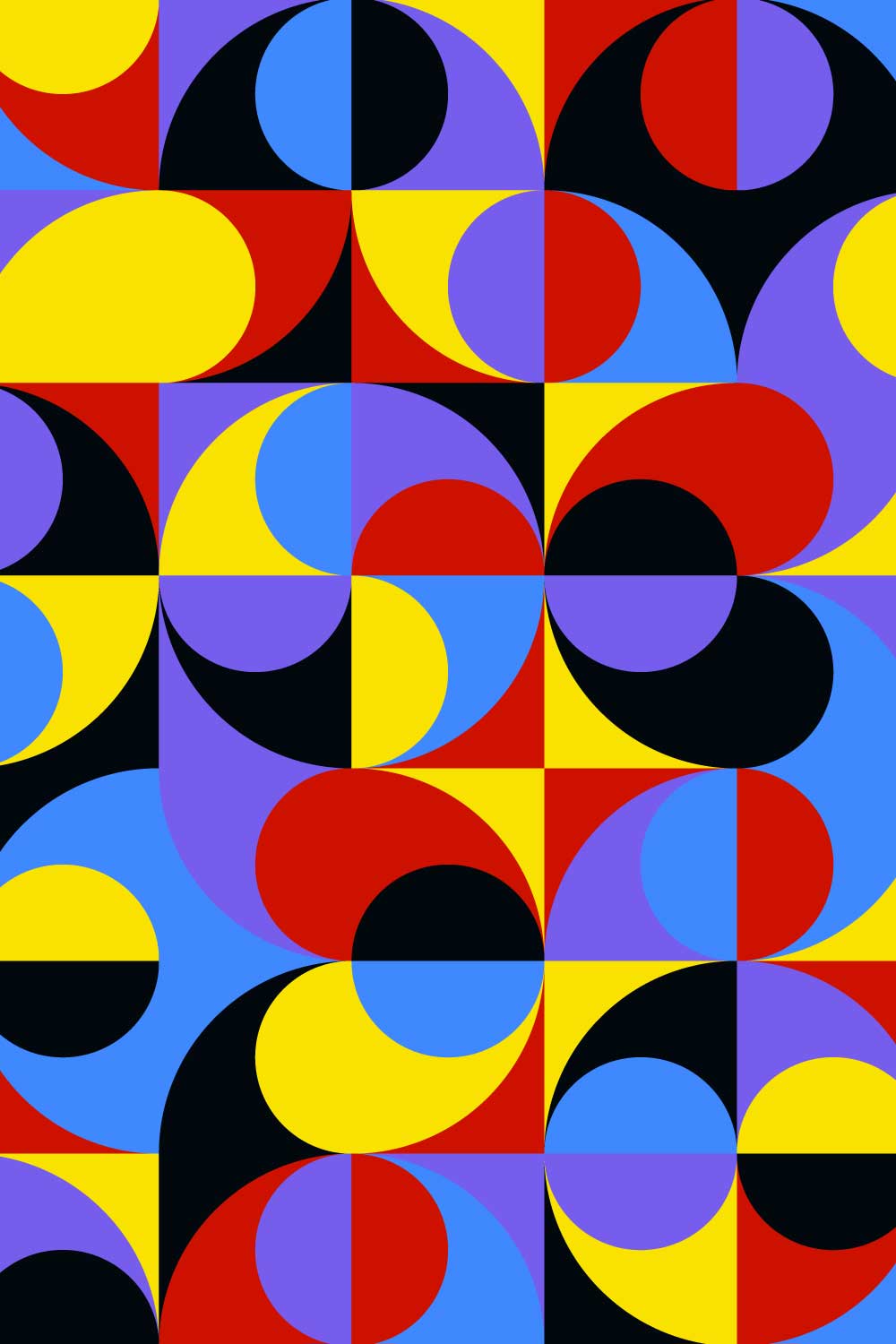 Background Circles Bauhaus Style Pattern in Vector pinterest preview image.