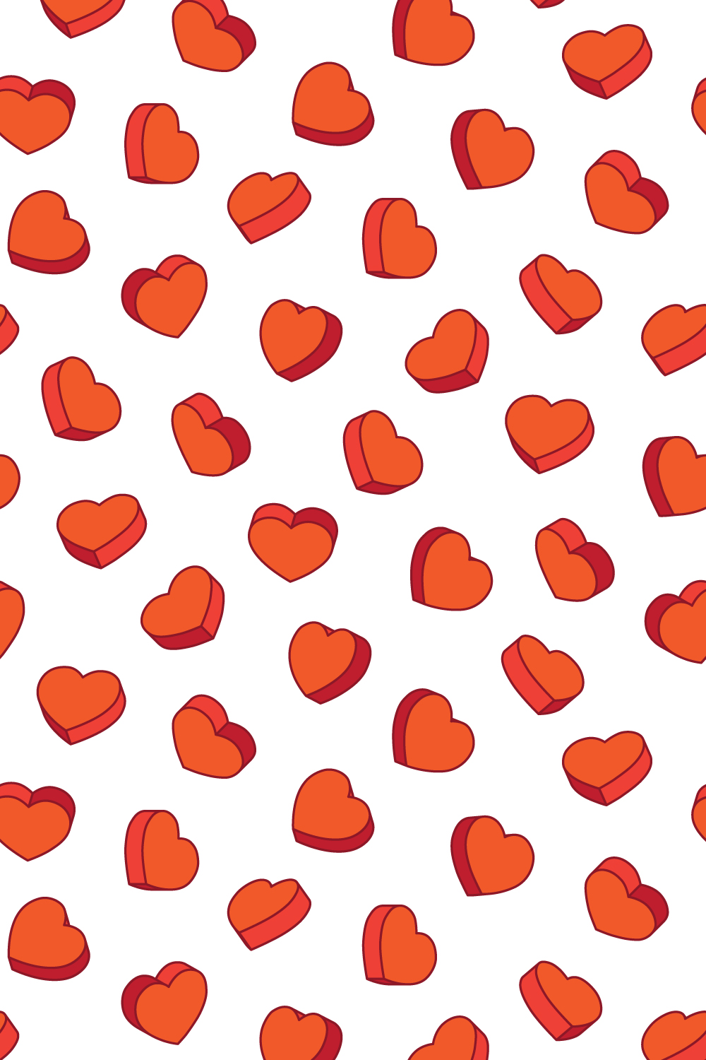 3d Heart Seamless Patterns pinterest preview image.