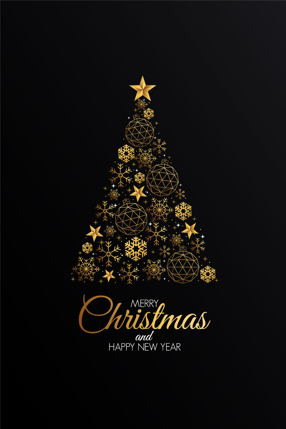 Christmas Colorful Greeting Card in Vector pinterest preview image.