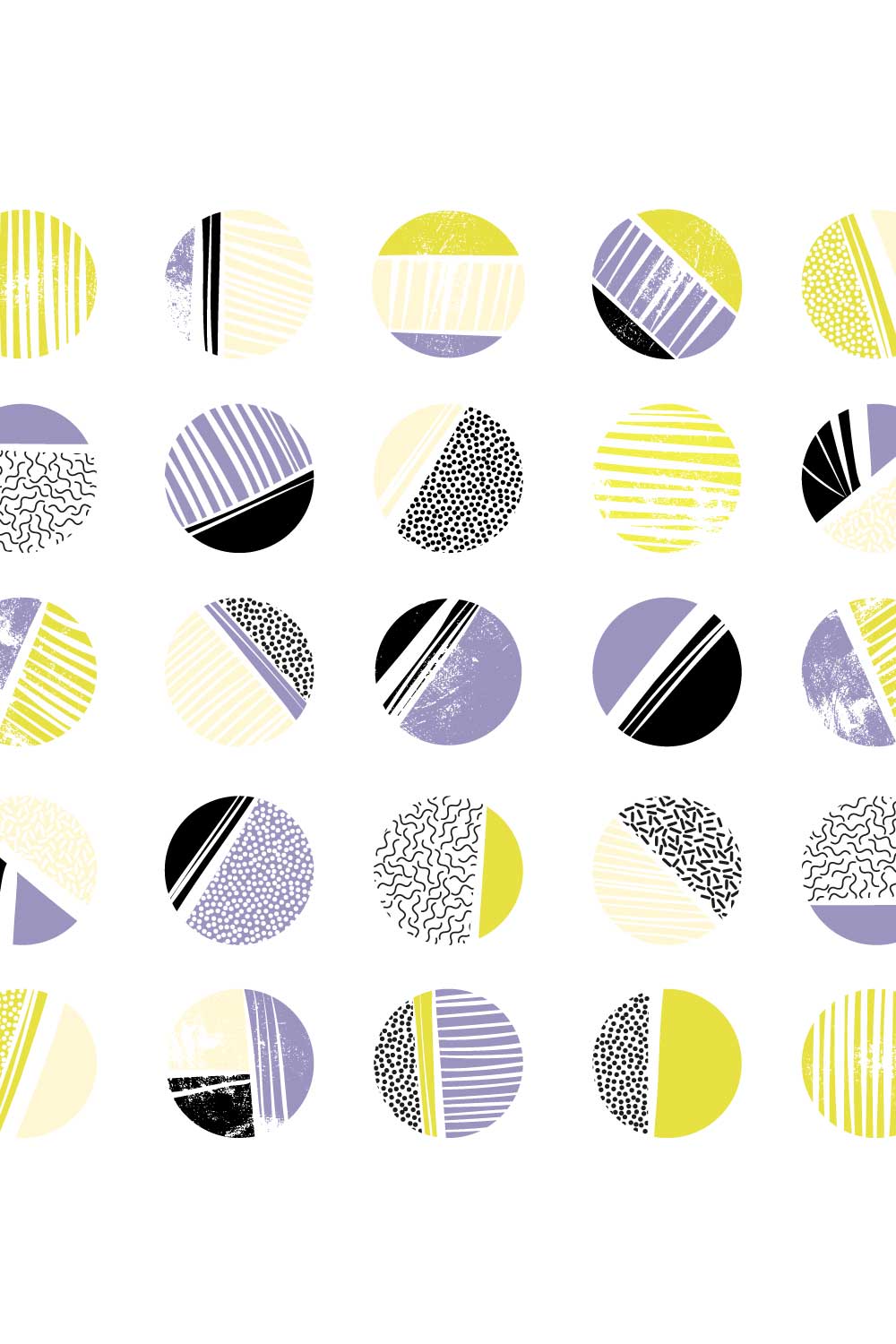 Abstract Patterns in Retro Memphis Style Design in Vector pinterest preview image.