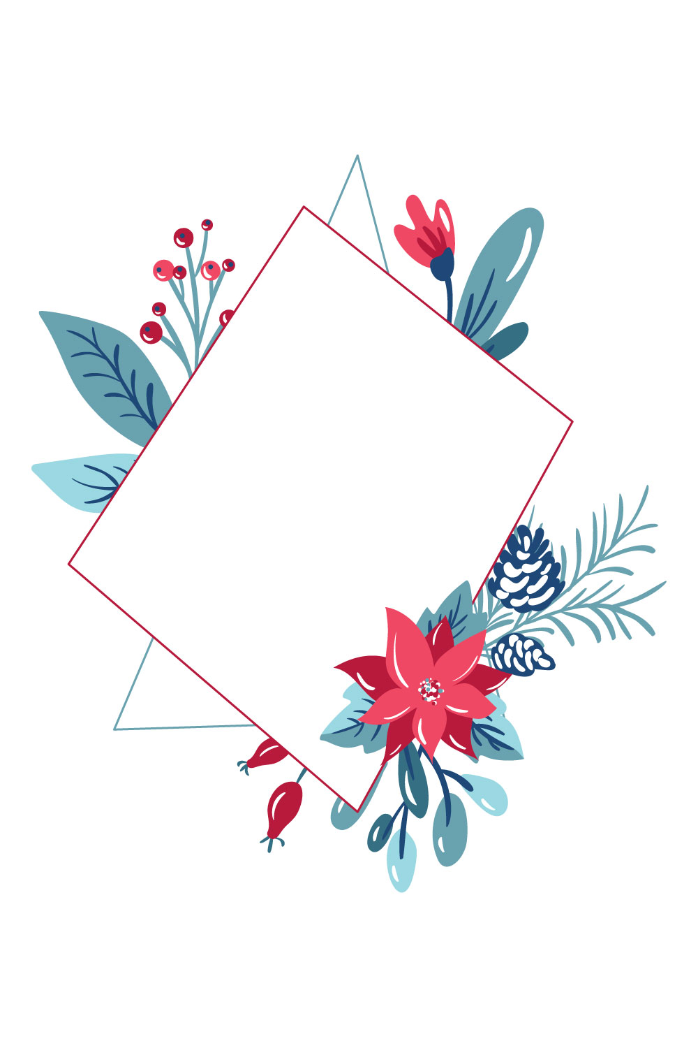 Christmas Geometric Frames in Vector pinterest preview image.