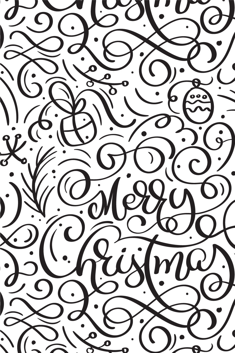 Christmas Lettering Patterns in Vector pinterest preview image.