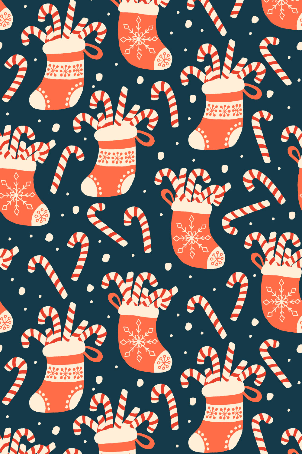 Christmas Stocking Card and Pattern in Vector pinterest preview image.