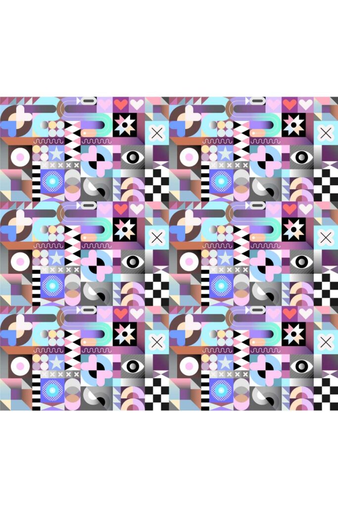 Abstract Geometric Seamless Patterns in Vector - MasterBundles
