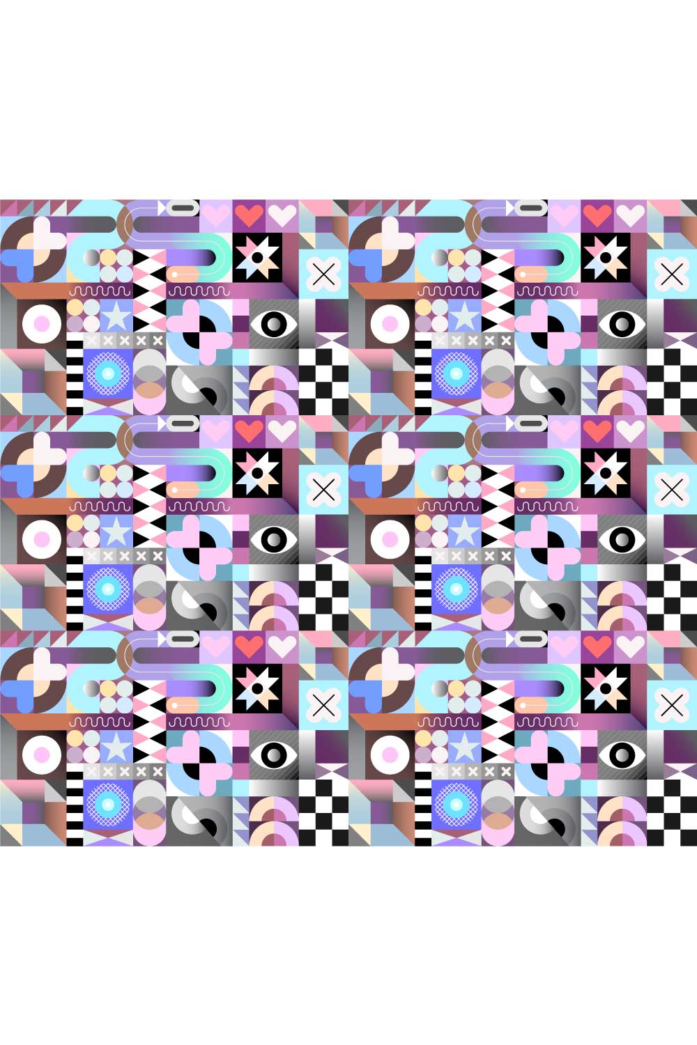 Abstract Geometric Seamless Patterns in Vector pinterest preview image.